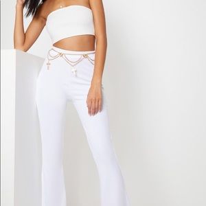 NWT white bandage flared pants